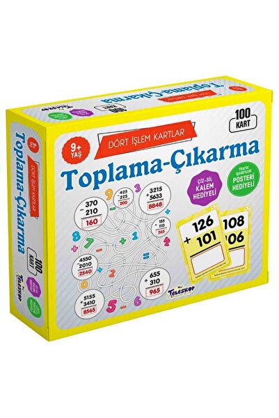 Teleskop Popüler Bilim 9 Yaş Toplama ve Çıkarma Dört İşlem Kartlar