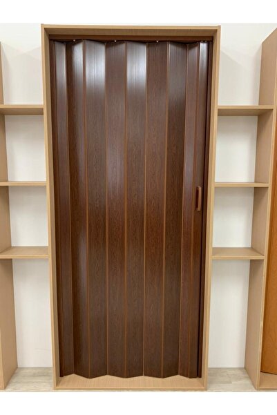 DEKORAKS Akordeon Kapı Kibar Modeli, Ceviz Ahşap Desenli, 84x216cm
