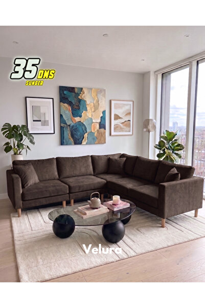 Velura Home & Living Armin Akıllı 5 Modül Köşe Koltuk Takımı & Modüler Yatakl...