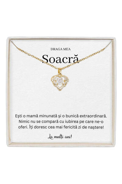 The Jewel Heart Colier True Love cu pandantiv în formă de inimă pentru soacră...