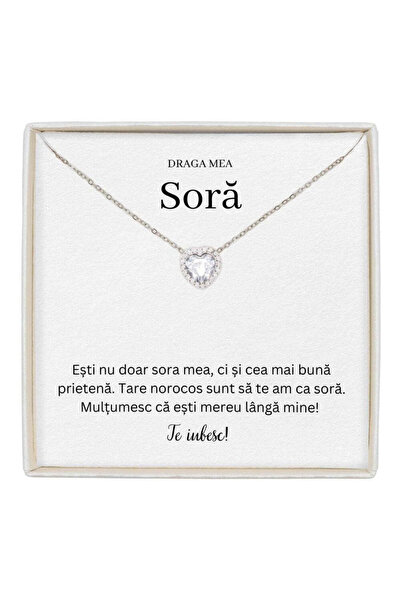 The Jewel Heart Colier Forever Yours cu pandantiv inimă din argint, cadou pli...