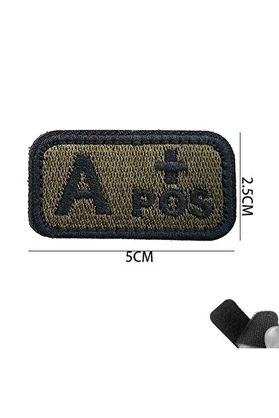 Choice26 25-Green A POS 5*2.5CM Small Patch with Hook and Loop Blood Type A B...