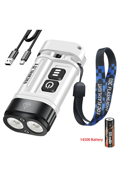 Choice 14500 battery BORUiT U10 EDC LED Flashlight Max.880LM Work Light Magne...