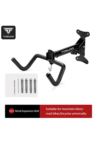 Choice black TOSUOD Bicycle Wall Mount Rack Adjustable Carbon Steel Indoor Bi...