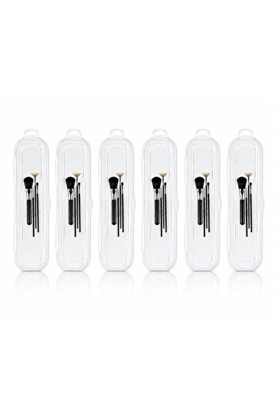 ARVALE Transparent Makeup Brush Organizer Box Lockable Storage Container-6 Pi...