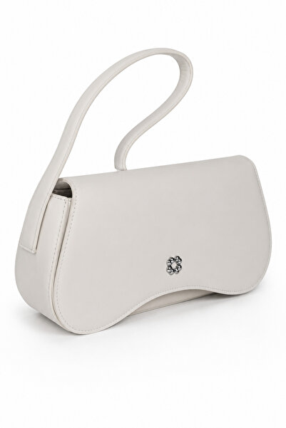 dukidasoturkiye Duki Daso Women's White Asymmetrical Baguette Handbag |   Sum...