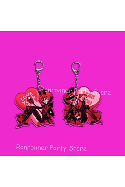Choice Alastor x Lucifer Hazbin Hotel Acrylic Keychain Charlie Morningstar Va...