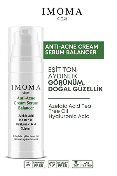 IMOMA Anti Akne Karşıtı Krem Sebum Dengeleyici, Shea-Oenothera Biennis-Bisabo...
