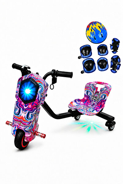 stars pearl Mini Electric Drift Scooter for Kids (6" Wheels) - 3 Speeds with ...