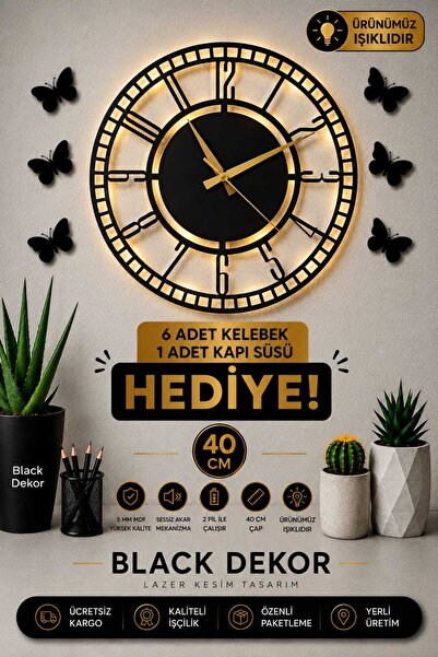 Blackdekor Stylish Wall Clock, Decorative Wall Clock, Modern Wall Clock, Uniq...