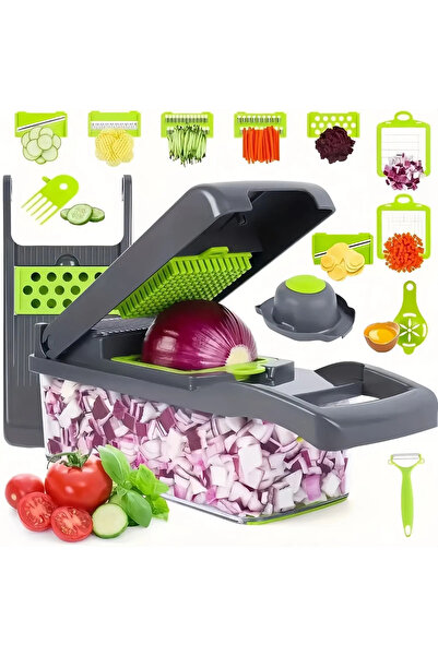 Choice 16 in 1 grey Multifunctional Vegetable Chopper Handle Food Grate Food ...