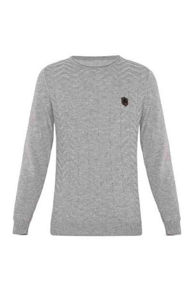 Cipo&Baxx Bp105 Double Collar Gray Children's Sweater