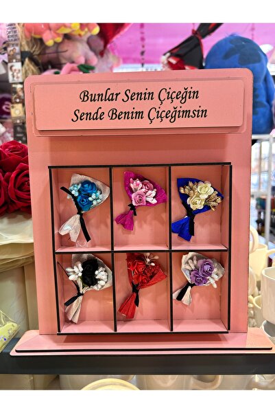 hediye Çiçek Otomatı Kutusu | 6 lı Mini Buket Seti | Sevgiliye Özel Tasarım