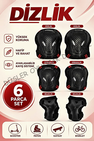 düşler oyuncak dünyası 6 Parça Çocuk Koruma Seti (Small) – Dizlik, Dirseklik,...