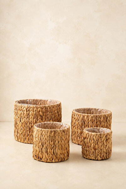 KaiHome 4-Piece Sturdy Wicker Basket with Internal Protection/Organizer/Flowe...