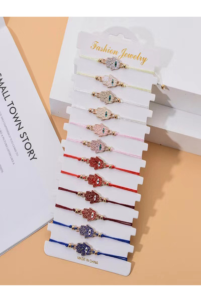 Choice Palm 12 Pieces Of Alloy Multi-Color Devil's Eye Palm Bracelet Suitable...