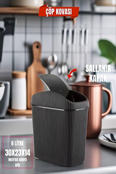 Open Home Concept 6 Lt Trash Can, Kitchen, Bathroom, Toilet, Office Trash Can...
