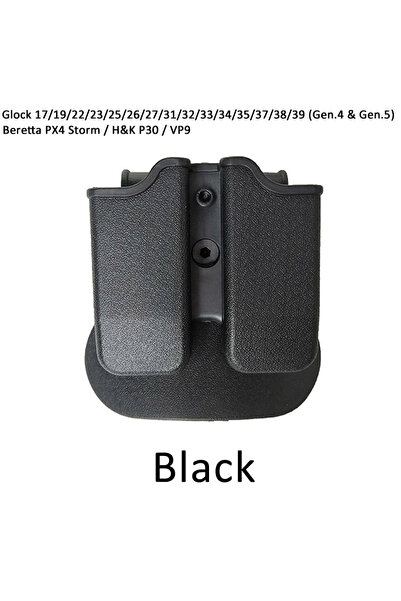 Choice M9 or glock BK Tactical 9mm Double Magazine Pouches for Glock 17 Beret...