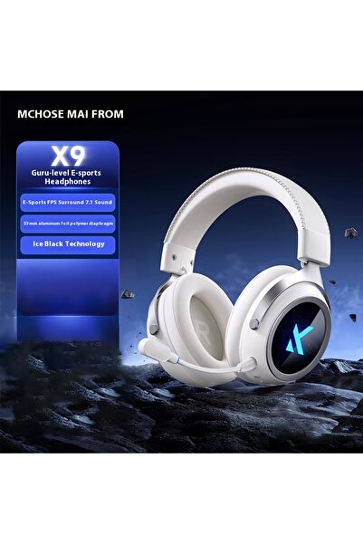 choice2 سماعة رأس X9 بيضاء 2025 من Mchose، سماعة بلوتوث بثلاثة أوضاع، صوت محي...