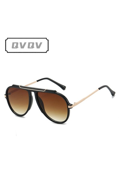 Choice4 Black Brown QVQV Unique Design Round Shaped Pilot Sunglasses 2026 New...