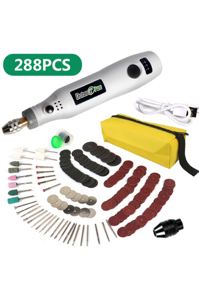 Choice3 Set 4 288PCS 3 Speed USB Cordless Rotary Tool Dremel DIY Mini Drill E...
