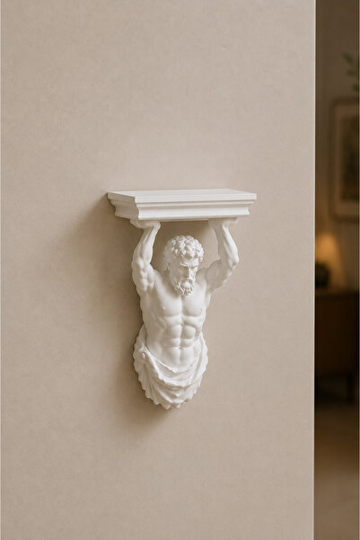 Smug Design 3D Mitolojik Atlas Heykeli Duvar Rafı