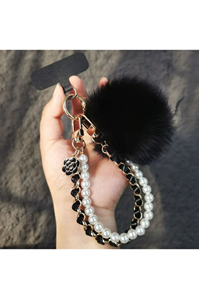 Choice6 سلسلة التقاط اللؤلؤ البلاستيكية السوداء للهاتف المحمول من Ins Fashion...