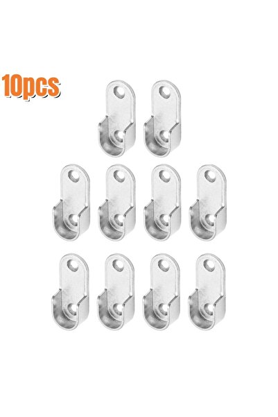 Choice1 As picture show 10pcs 2/6/10pcs Thicken Closet Rod Brackets,Oval Hang...