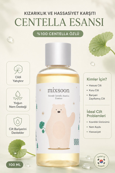 mixsoon Soondy Centella Asiatica Essence - Yatıştırıcı ve Nemlendirici Centel...