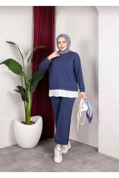 ECK MODA Γυναικείο υφασμάτινο σετ από Modal με ελαστικό Lycra, με λεπτομέρεια...