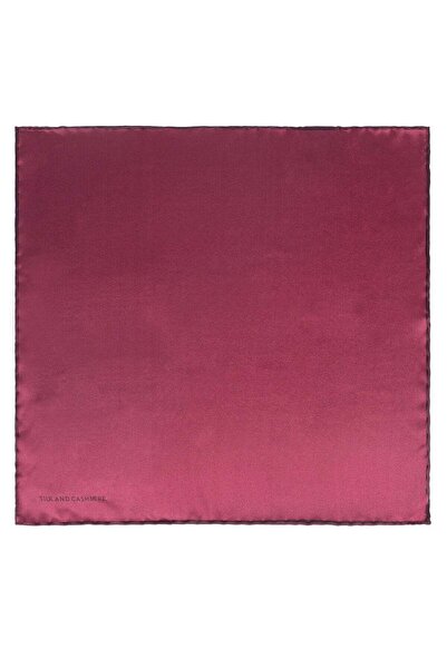 Silk and Cashmere Bordo Saf İpek Düz Renk Erkek Cep Mendili