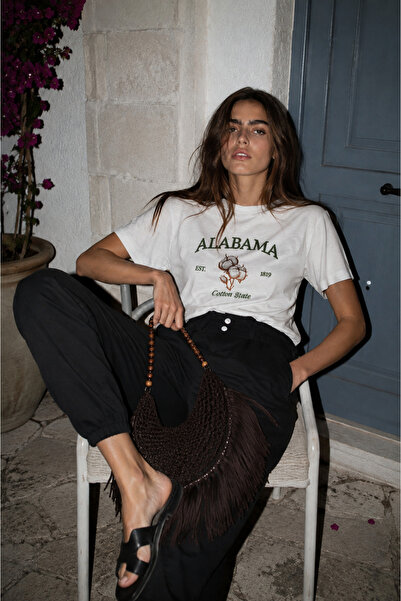 MODA Women's Embossed Print Embroidered 1St Quality T-Shirt