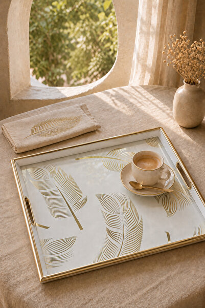 Enza Ilgaz Tea Coffee Breakfast and Presentation Tray 37 X 37 cm