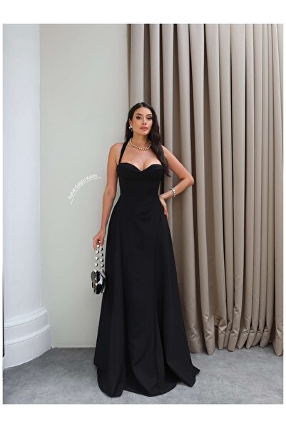 ESRAHELVACI Sweetheart Neckline Crossed Strap Long Dress