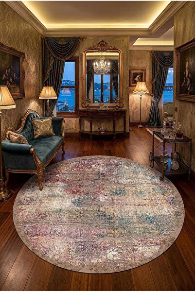 Frenda Home Venüs Modern Pamuk Taban Yıkanabilir Yuvarlak Halı
