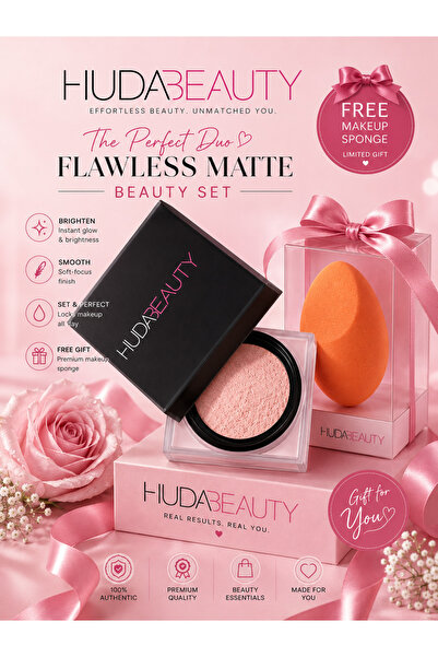 HUDA Baby Bake Fixer Cherry Blossom Cake Powder Stariumcosmetics