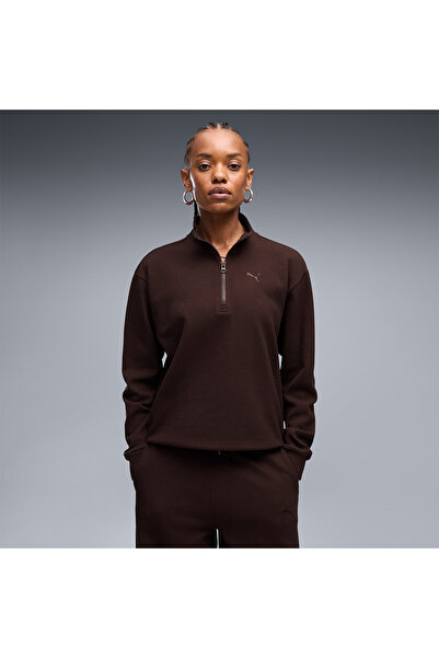 Puma Essentials Elevated Women's Brown High-Neck Sweatshirt