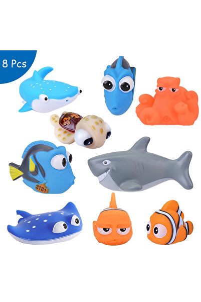 Choice1 8pcs Baby Bath Toys Finding Nemo Dory Float Spray Water Squeeze Toys ...