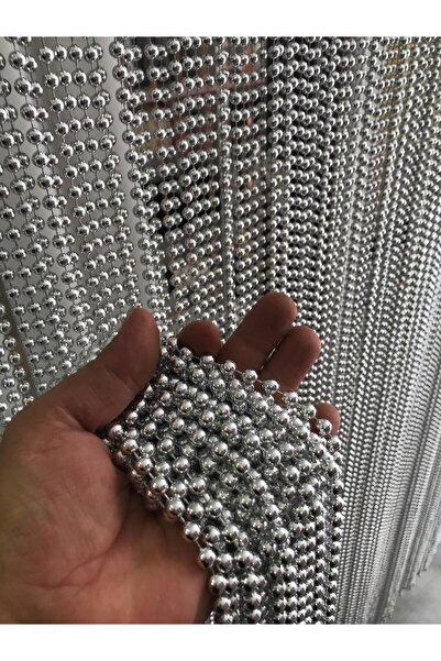 su perisi perde sistemleri 80x190 sıfır aralık gümüş renk inci plastik boncuk...