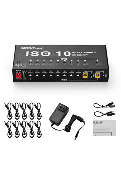 Choice US MOSKY ISO-10 Guitar Effect Pedal Power Supply 10 Isolated DC Output...