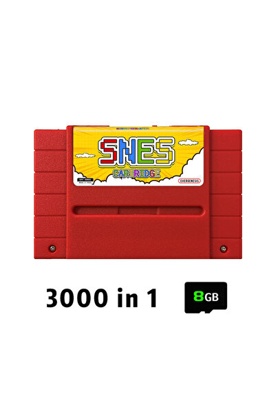 Choice Classic Red 2026 V12 3000 in 1 SNES Game Card With 8GB TF Card SFC Gam...