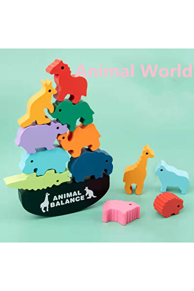 Choice1 NB180C2-Animal New Children Montessori Wooden Animal Balance Blocks B...