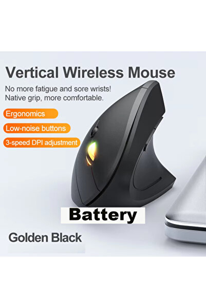 Choice4 Battery Black 2.4GHz Bluetooth Wireless Mouse Rechargeable Vertical M...