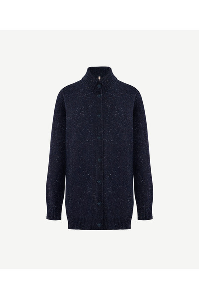 Yargıcı Regular Stand Collar Long Sleeve Cardigan