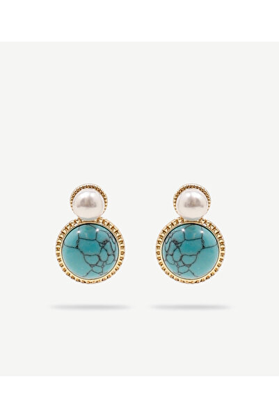 Yargıcı Earrings with Natural Stone Content