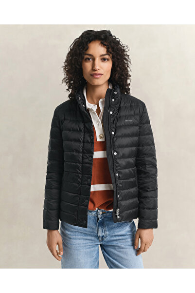 Gant Kadın Siyah Regular Fit Dik Yaka Kaz Tüyü Mont