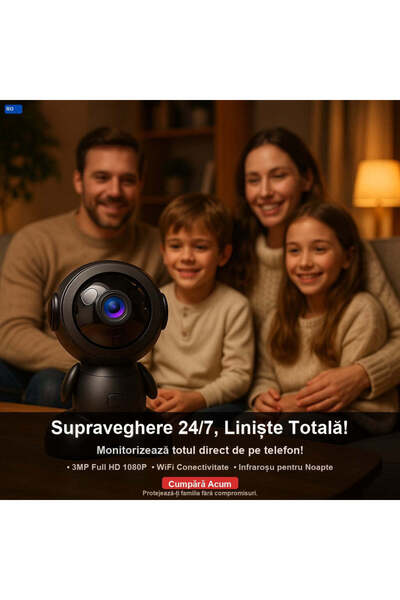 OEM ROBOT WiFi камера, микрофон, нощно виждане, детекция на движение (BG-V09)