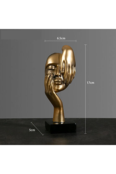 Choice5 Gold 4 Resin Abstract Mask Statues European Miniature Figurines for I...