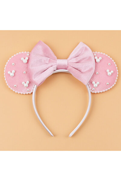 Choice46 tdmq232-10 1pc Mouse Ear 3.3"Velvet Ears Headband For Girls Soft Bow...