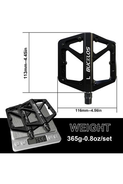 BUCKLOS Black Pedals DU Bearing Bicycle Pedal Platform Ultralight Nylon Road ...